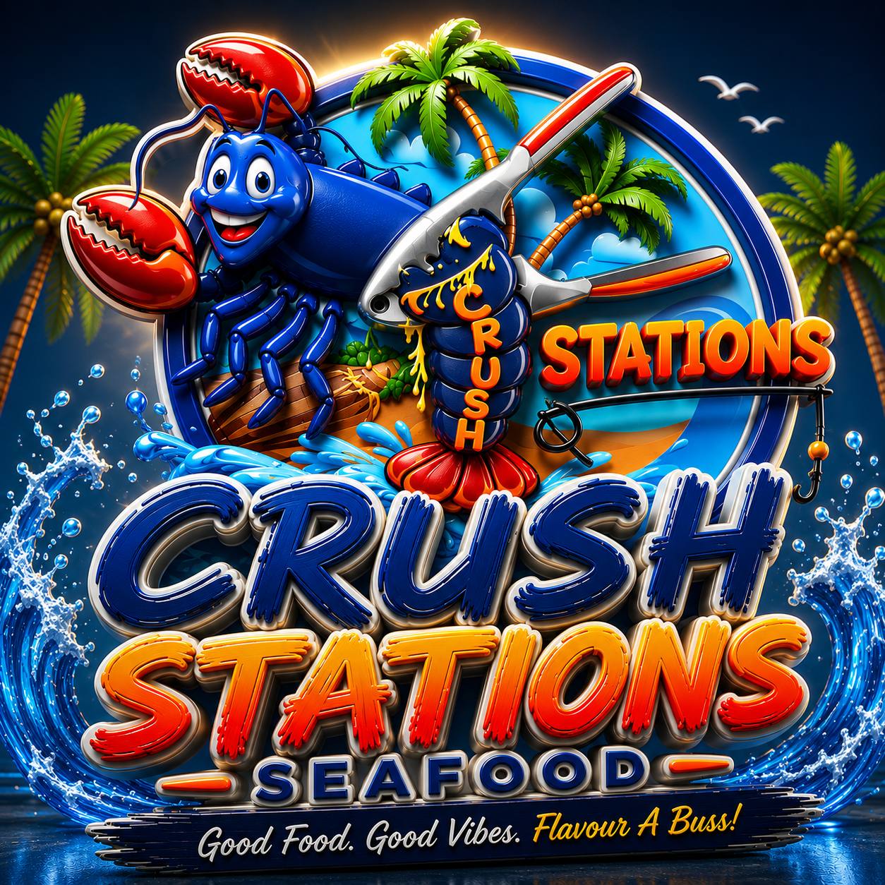 Crush Stations Seafood brand design