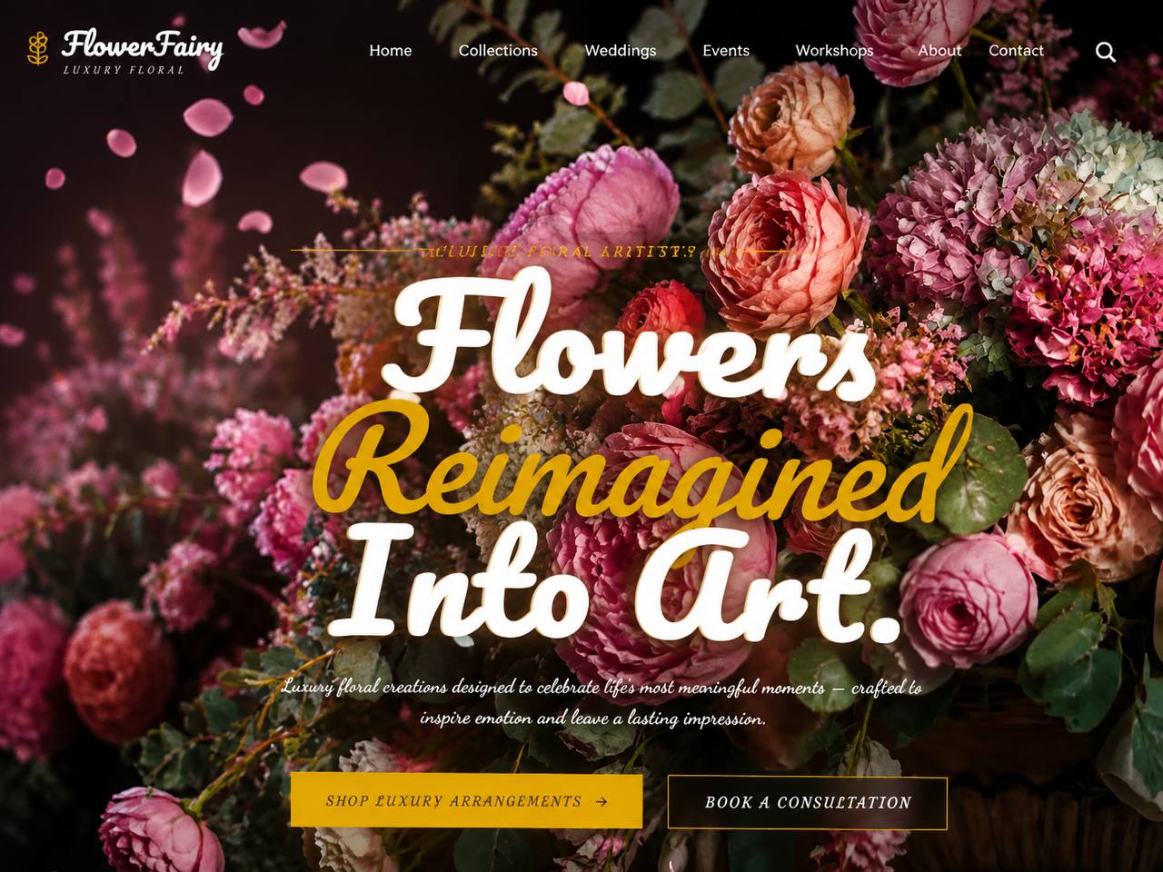 Flower Fairy Luxury Floral website design